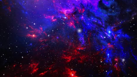 Rote-Und-Blaue-Nebelwolken,-Die-Sich-Im-Universum-Bilden