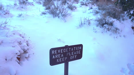 Revegetation-Area-Sign-in-Snow
