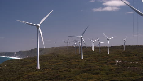 Amazing-view-of-Wind-farm-at-Albany-in-the-Southern-Ocean-coast,-Western-Australia