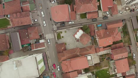 Aerial-spinning-dolly-shot-of-the-town-of-Novi-Pazar-in-southwestern-Serbia