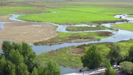 Antenne-über-Teilweise-überschwemmten-Feldern-Auf-Dem-Land-In-Slowenien