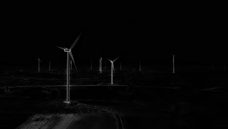 Wind-Turbines,-White-Outlines,-perfect-for-graphic-effects-and-illustrations