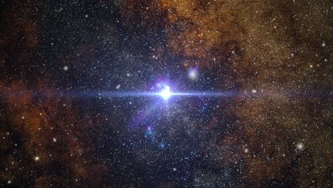 Milchstraße-Im-Universum-Und-Ein-Helles-Licht