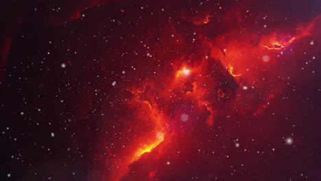 Una-Nube-De-Nebulosa-De-Color-Rojizo-Flotando-En-El-Universo-Oscuro