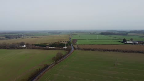 Drone-footage-of-a-crossroads-in-the-Kent-countryside