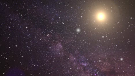 Milchstraße-In-Einem-Dunklen-Universum-Mit-Hellem-Licht