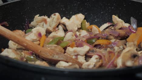 Motion-controlled-shot-of-a-cooking-pan-with-ingredients