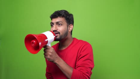 Indian-young-crazy-man-shouting-on-megaphone