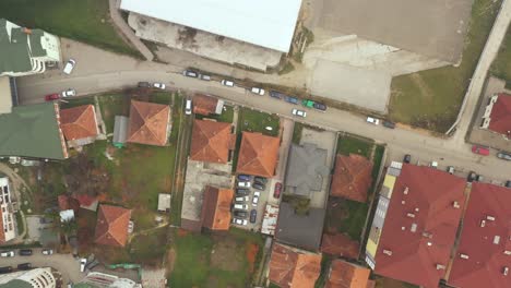 Bird's-Eye-View-Of-Municipality-And-Town-Of-Tutin-In-Serbia---aerial-drone-shot