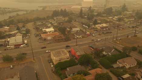 Smog-Over-Coos-Bay-In-Oregon-During-Wildfire-In-Nearby-Area