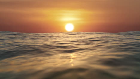 Schöner-Sonnenuntergang-Und-Ruhiges-Meer-Schleifen-Ozean-Sonnenaufgang-4k