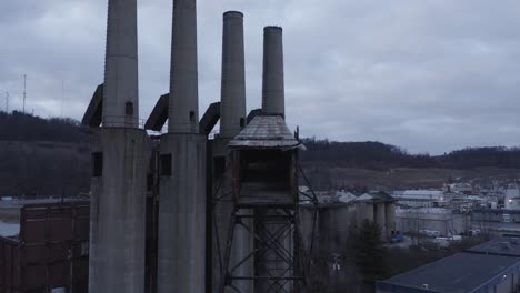 Drone-shot-flying-towards-an-abandoned-factory