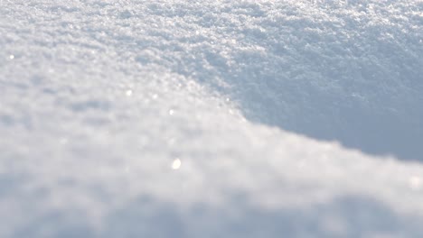 Schnee-Nahaufnahme-Rack-Fokus-Makroaufnahme
