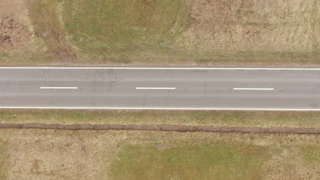 Static-shot-from-above-on-the-road-with-a-cars,-Drone-4K