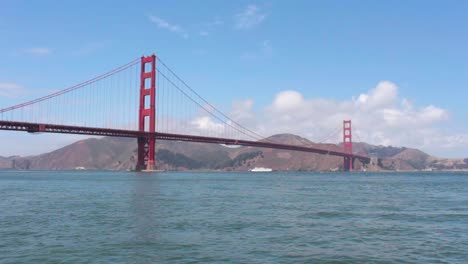 Wide-static-clear-sky-Golden-Gate-Bridge,-San-Francisco-California