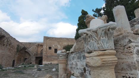 Detalles-Arquitectónicos-De-Las-Ruinas-Del-Castillo-De-Kyrenia,-Chipre
