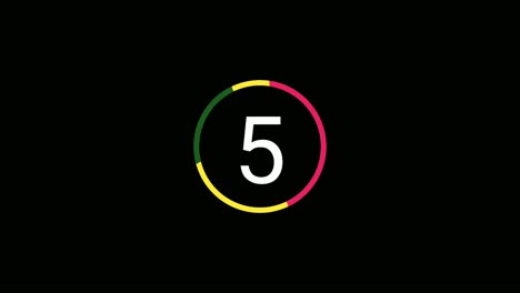 Countdown-cartoon-animation-number-10-to-1-in-colorful-rotating-circle-on-black-background