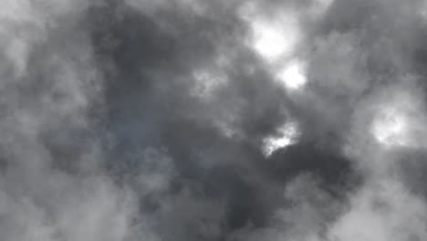 Bewegung-Von-Grauen-Und-Dunklen-Wolken,-Begleitet-Von-Einem-Gewitter,-Das-Am-Himmel-Auftrat,-Cumulonimbus-Wolken