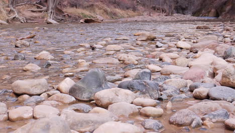 El-Agua-Fluye-En-La-Caminata-Por-El-Río-Estrecho-En-El-Parque-Nacional-Zion