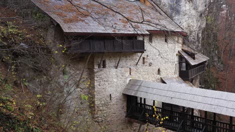 Serbian-Orthodox-monastery-of-Black-River-near-Ribarice-and-Novi-Pazar,-Built-in-the-rock-in-the-XIII-century