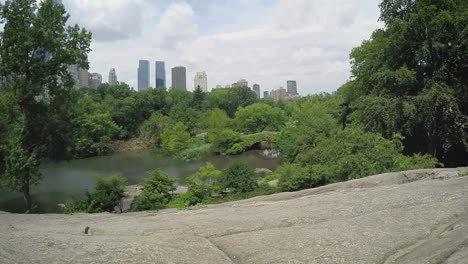Relaxing-at-Idyllic-Place-in-Central-Park-of-New-York-City-in-Summer