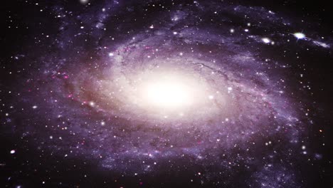 Una-Galaxia-Morada-Con-Una-Luz-Brillante-En-El-Centro,-El-Universo