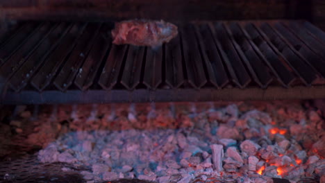 Parrilla-Preparación-Chef-Barbacoa-Movimiento-Carbón