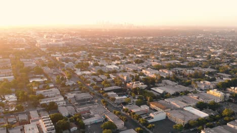 Drohne-Goldene-Stunde-Am-Frühen-Morgen-Los-Angeles