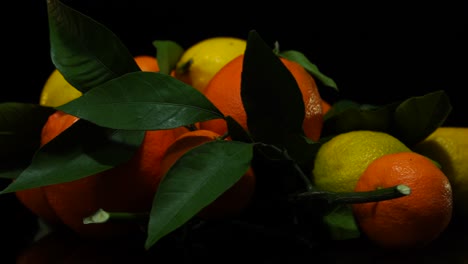 Cítricos,-Naranjas,-Mandarinas-Y-Limones-Frutas-Frescas-Textura-Colorida,-Dieta-Saludable-Con-Vitaminas