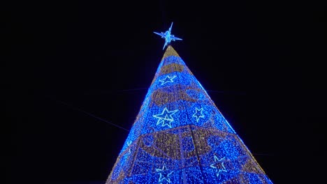 Christmas-Tree-At-Night-in-Castelo-Branco-city