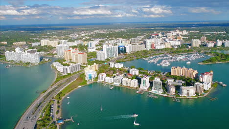 Aerial-view-of-Downtown-Sarasota-waterfront-and-John-Ringling-Causeway