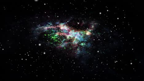 Eine-Mysteriöse-Galaxie,-Die-Sich-Im-Universum-Mit-Sternen-Um-Sie-Herum-Nähert