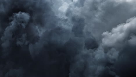 Kumuluswolken-Am-Dunklen-Himmel-Mit-Donnerschlägen,-Gewittern