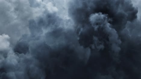 Dunkle-Kumuluswolken-Am-Himmel-Mit-Blitzschlägen,-Gewittern