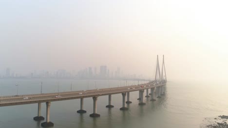 A-drone-shot-at-Bandra-Worli-Sea-Link-seen-from-an-aerial-view-in-slow-motion
