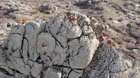 Rock-climbers-climbing-a-big-vertical-rock