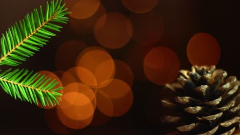 Warme,-Schöne-Weihnachtsdekor-vibe-lichter-Blinken-Mit-Pflanzen-Herum