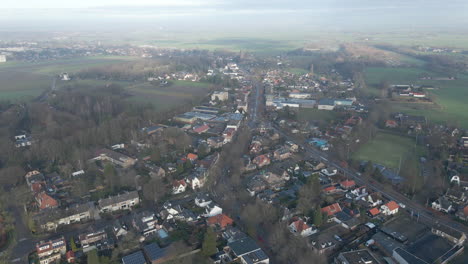 High-aerial-of-beautiful-town-in-rural-holland