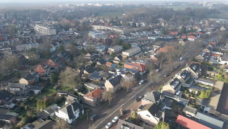 Aerial-of-beautiful-small-town-in-the-Netherlands