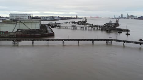 Drone-view-Tranmere-oil-terminal-Birkenhead-coastal-petrochemical-harbour-distribution-moving-forward-towards-Mersey-docks