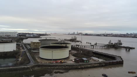 Drone-view-Tranmere-oil-terminal-Birkenhead-coastal-petrochemical-harbour-distribution-rising-right-across-depot