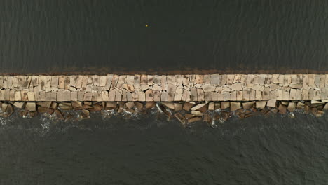 Aerial-Top-Down-Tracking-Drone-footage-over-Rockland-Maine-Breakwater