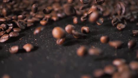 Brown-coffee-beans-dance-on-a-tray
