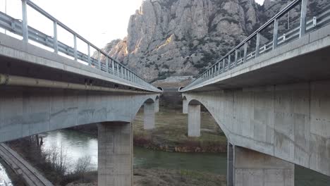 Drone-shot-between-two-bridges