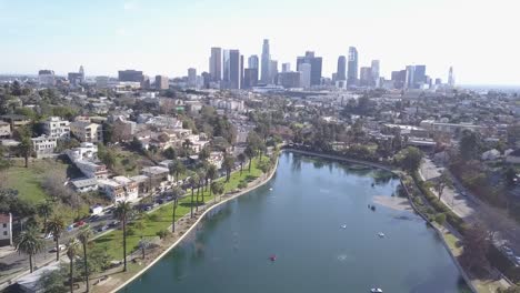 echo-park-lake-los-Angeles-aerial
