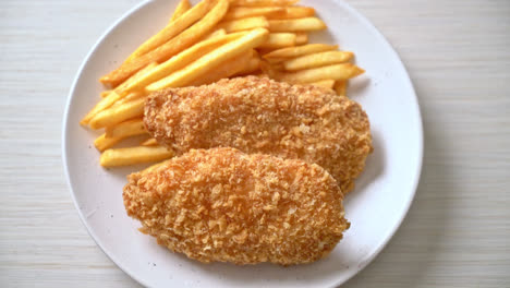 fried-chicken-breast-fillet-steak-with-French-fries-and-ketchup