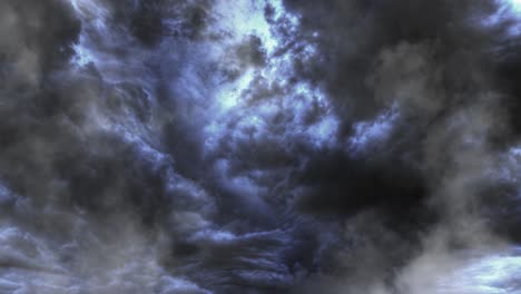 a-thunderstorm-took-place-inside-the-dark,-moving-clouds-in-the-sky