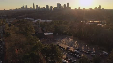 Sunset-over-downtown-Atlanta,-Georgia