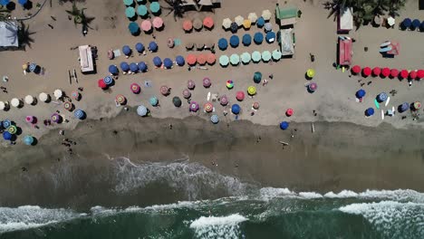 Birdseye-Aerial-View-of-Sayulita-Beach,-Mexico
