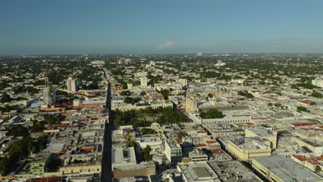 Drone-Flies-Away-from-Merida-Cathedral